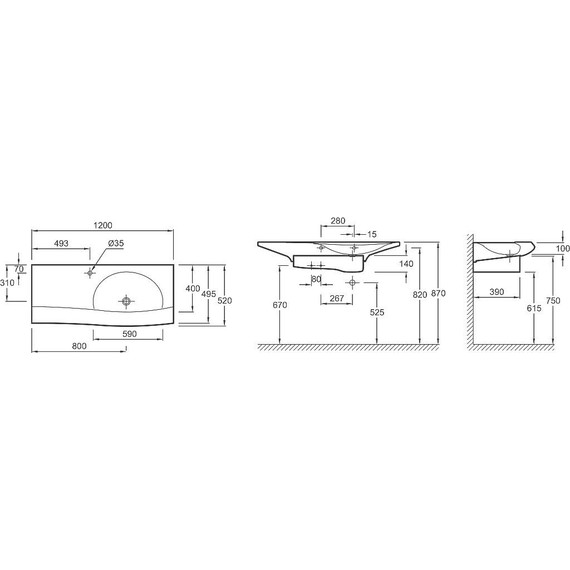 Раковина Jacob Delafon Stillness 120 см без перелива E1292-09-00 фото 5