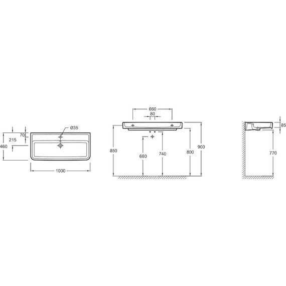 Раковина подвесная Jacob Delafon Replay 100 см E4491-00 фото 4
