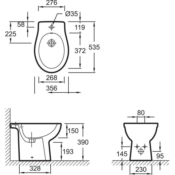 Биде напольное Jacob Delafon Patio EBB0002-00 фото 4