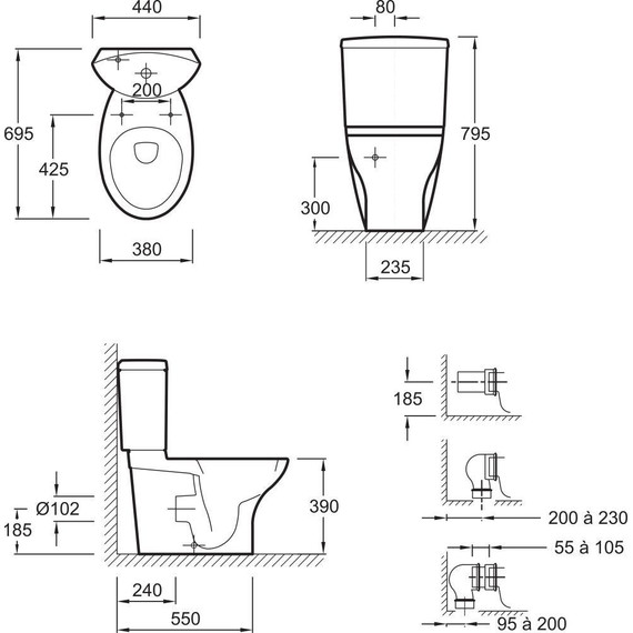 Унитаз-компакт Jacob Delafon Presquile 19077-00 с крышкой микролифт - 6 Унитаз-компакт Jacob Delafon Presquile 19077-00 с крышкой микролифт фото 6