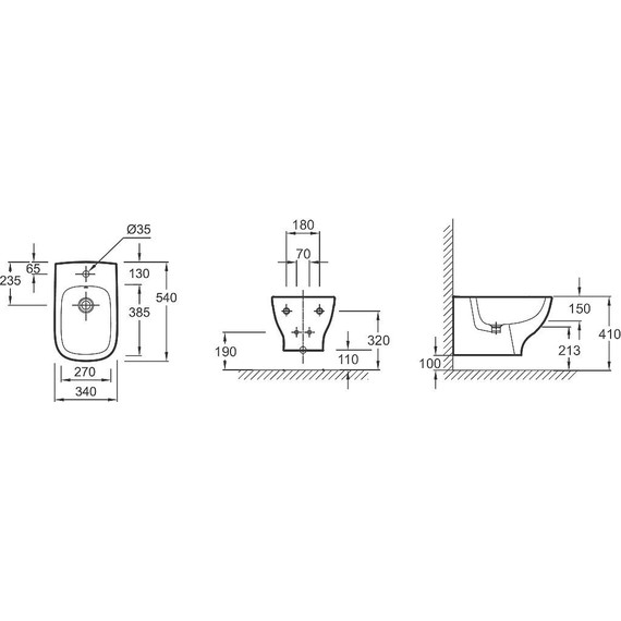 Биде подвесное Jacob Delafon Struktura EMC0002-00 фото 3