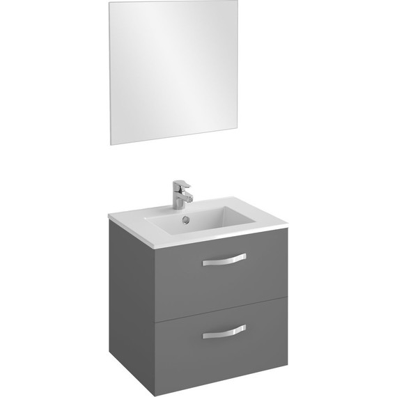 Тумба подвесная с раковиной Jacob Delafon Ola 60 см EB390RU-N14, серый антрацит - 3 Тумба подвесная с раковиной Jacob Delafon Ola 60 см EB390RU-N14, серый антрацит фото 3