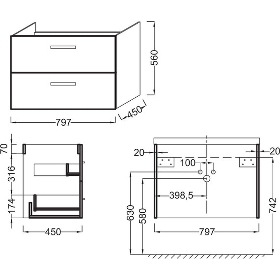 Тумба подвесная с раковиной Jacob Delafon Ola 80 см EB391RU-J5, белый - 8 Тумба подвесная с раковиной Jacob Delafon Ola 80 см EB391RU-J5, белый фото 8