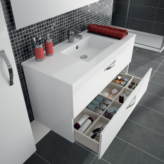 Тумба подвесная с раковиной Jacob Delafon Ola 100 см EB392RU-J5, белый фото 8