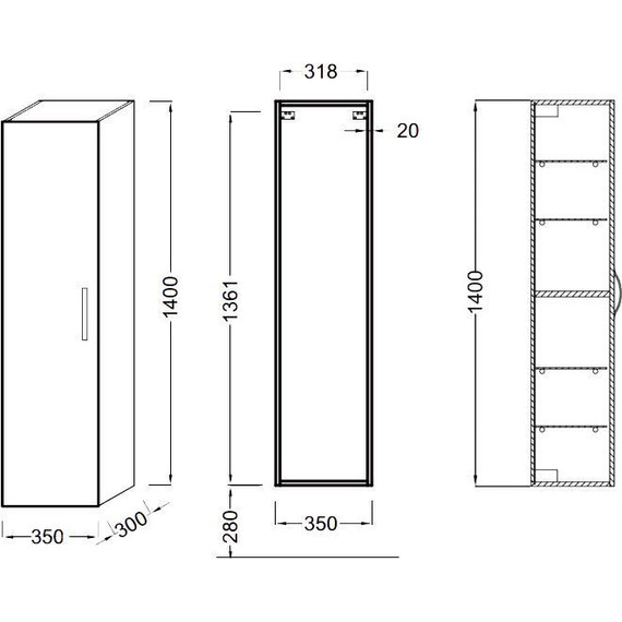Пенал подвесной Jacob Delafon Ola 35 см EB396-J5, белый фото 6