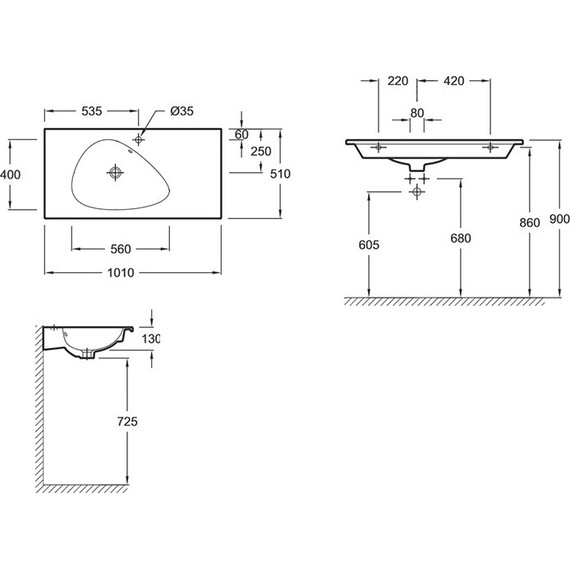 Тумба подвесная с раковиной Jacob Delafon Nouvelle Vague 100 см EB3032-N18, белый - 6 Тумба подвесная с раковиной Jacob Delafon Nouvelle Vague 100 см EB3032-N18, белый фото 6