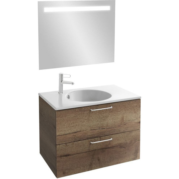 Тумба подвесная с раковиной Jacob Delafon Odeon Rive Gauche 80 см EB2522-R5-E52, дуб табак - 4 Тумба подвесная с раковиной Jacob Delafon Odeon Rive Gauche 80 см EB2522-R5-E52, дуб табак фото 4