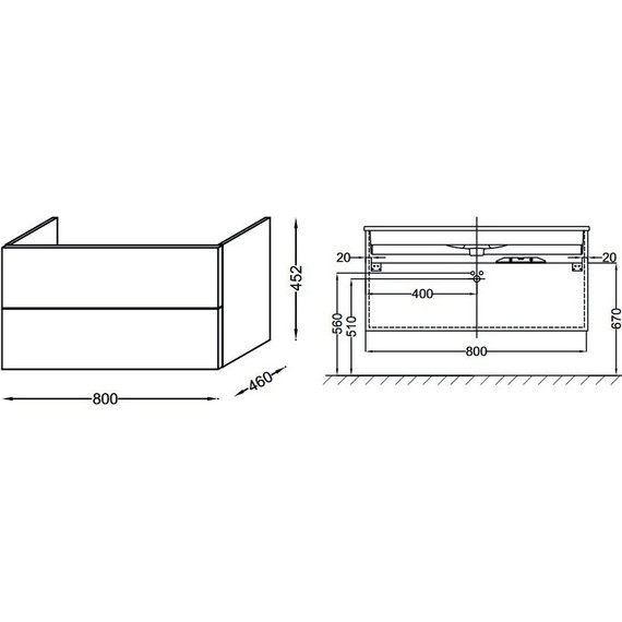 Тумба подвесная с раковиной Jacob Delafon Vox 80 см EB2078-R1-N18 (изогнутые ручки), белый - 4 Тумба подвесная с раковиной Jacob Delafon Vox 80 см EB2078-R1-N18 (изогнутые ручки), белый фото 4
