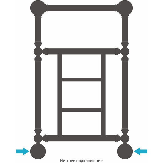 Полотенцесушитель водяной Сунержа Ренессанс 1452 с полкой П5 650х400 мм 00-0282-6640 фото 4