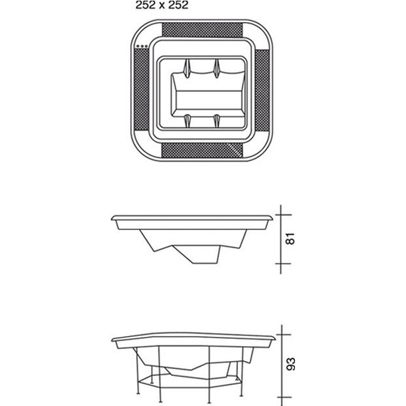 Спа бассейн USSPA Profi Spa Divan 252х252 см, для коммерческого использования фото 8