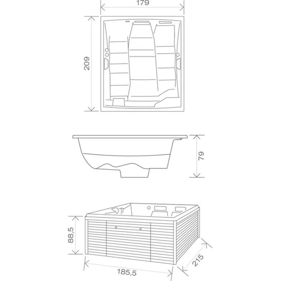 Спа бассейн USSPA Privat Spa Draco IN 215х185 см фото 3
