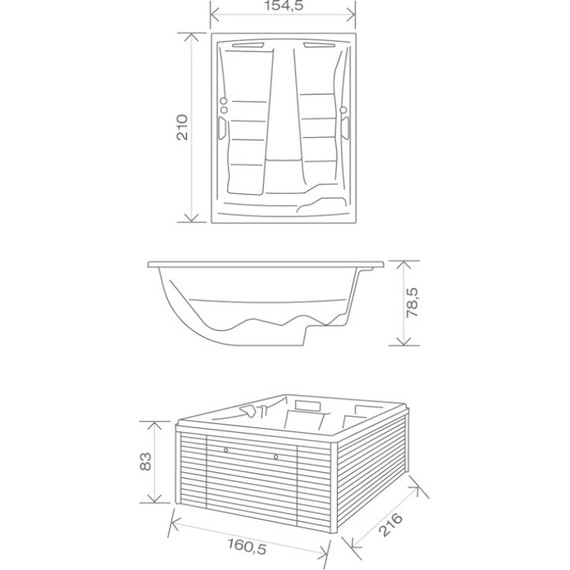 Спа бассейн USSPA Privat Spa Lyra IN 216х160 см фото 4