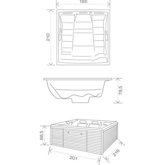 Спа бассейн USSPA Privat Spa Persea IN 216х201 см фото 3