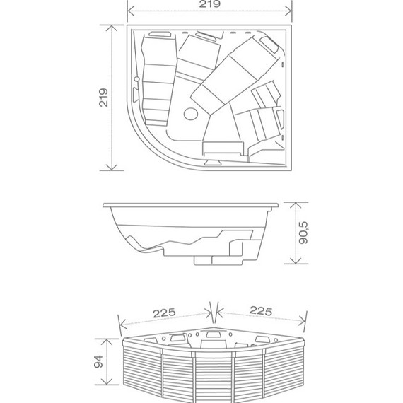 Спа бассейн USSPA Privat Spa Taurus IN 225х225 см фото 3