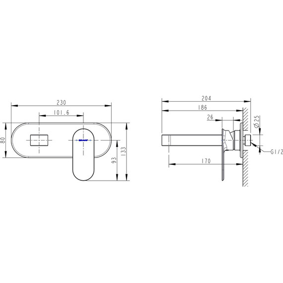 Смеситель для раковины настенный Bravat Gina P69182C-ENG фото 3