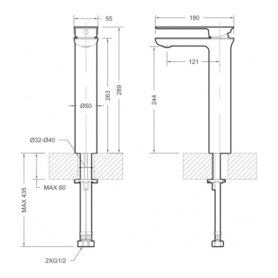 Смеситель для раковины высокий Bravat Gina F165104C-A-ENG - 4 Смеситель для раковины высокий Bravat Gina F165104C-A-ENG фото 4
