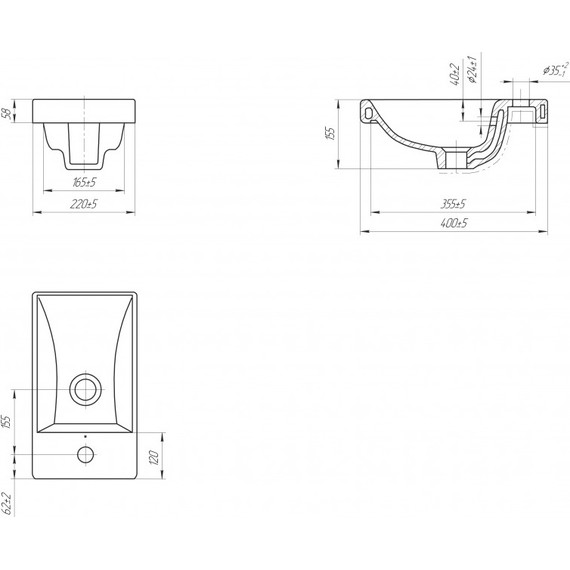 Раковина мебельная Cersanit Moduo 40 см UM-MOD40/1 - 4 Раковина мебельная Cersanit Moduo 40 см UM-MOD40/1 фото 4