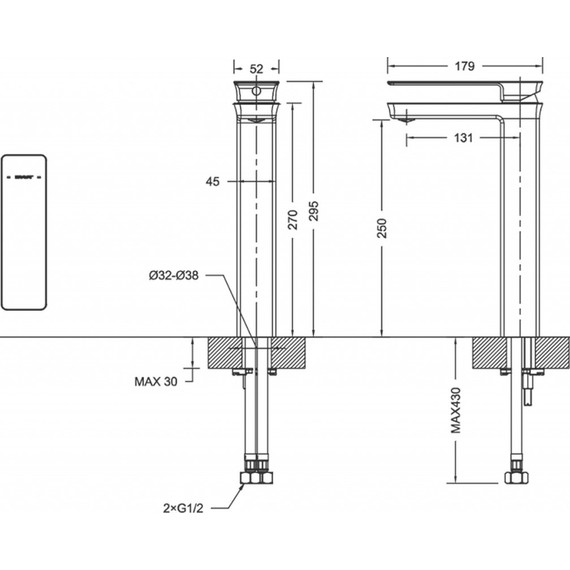 Смеситель для раковины высокий Bravat Phillis F156101C-A-ENG фото 2