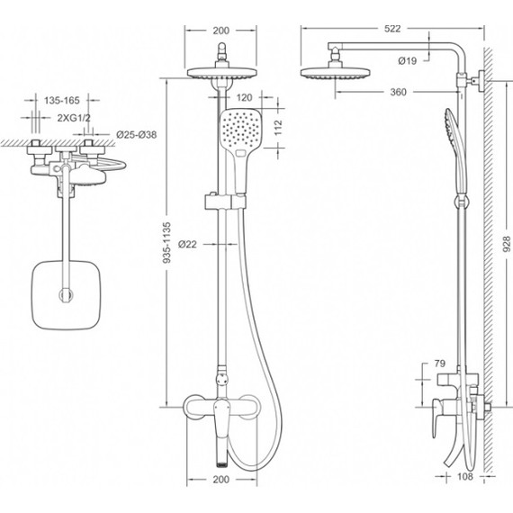 Душевая стойка Bravat Source F6173218CP-A-ENG - 2 Душевая стойка Bravat Source F6173218CP-A-ENG фото 2