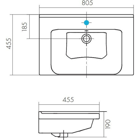 Раковина подвесная Акватон Миранда 80 см 1WH302251 фото 4