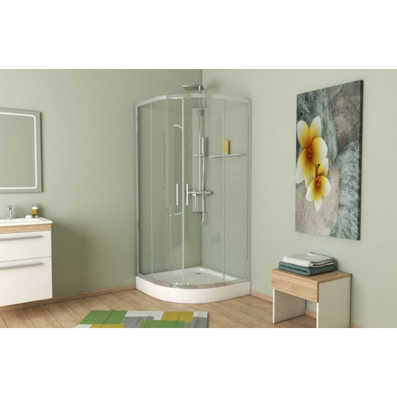 Душевое ограждение Bravat Line 90х90 см BS090.1201A, хром/прозрачное фото 4