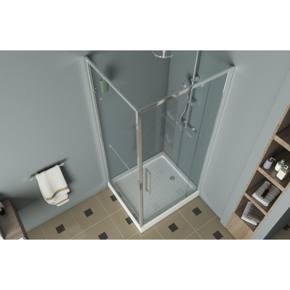 Душевое ограждение Bravat Line 90х90 см BS090.2116A, хром/прозрачное фото 3