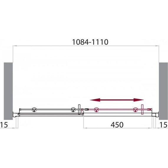 Душевая дверь BelBagno 110 см UNO-BF-1-110-C-Cr, хром/прозрачное - 5 Душевая дверь BelBagno 110 см UNO-BF-1-110-C-Cr, хром/прозрачное фото 5