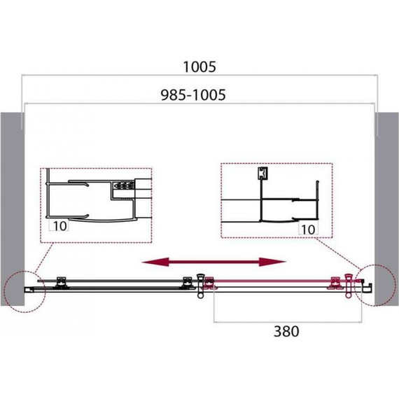 Душевая дверь BelBagno 100 см UNO-195-BF-1-100-C-Cr, хром/прозрачное - 5 Душевая дверь BelBagno 100 см UNO-195-BF-1-100-C-Cr, хром/прозрачное фото 5