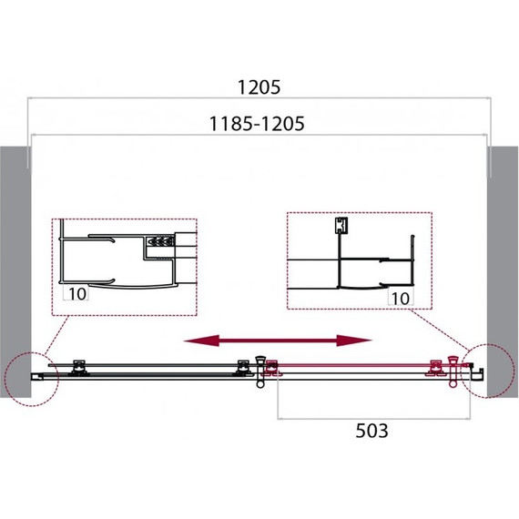 Душевая дверь BelBagno 120 см UNO-195-BF-1-120-C-Cr, хром/прозрачное - 5 Душевая дверь BelBagno 120 см UNO-195-BF-1-120-C-Cr, хром/прозрачное фото 5