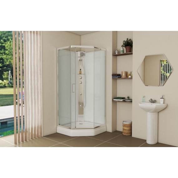 Душевая кабина Bravat Waterfall 90х90 см BC090.6100A, хром/прозрачное - 7 Душевая кабина Bravat Waterfall 90х90 см BC090.6100A, хром/прозрачное фото 7