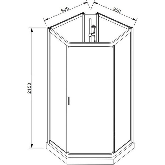 Душевая кабина Bravat Waterfall 90х90 см BC090.6100A, хром/прозрачное - 9 Душевая кабина Bravat Waterfall 90х90 см BC090.6100A, хром/прозрачное фото 9