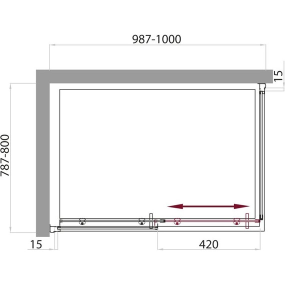 Душевое ограждение BelBagno 100х80 см UNO-AH-1-100/80-P-Cr, хром/матовое - 9 Душевое ограждение BelBagno 100х80 см UNO-AH-1-100/80-P-Cr, хром/матовое фото 9