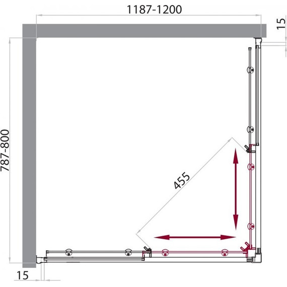 Душевое ограждение BelBagno 120х80 см UNO-AH-2-120/80-P-Cr, хром/матовое - 5 Душевое ограждение BelBagno 120х80 см UNO-AH-2-120/80-P-Cr, хром/матовое фото 5