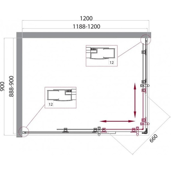Душевое ограждение BelBagno 120х90 см UNO-195-AH-2-120/90-C-Cr, хром/прозрачное - 5 Душевое ограждение BelBagno 120х90 см UNO-195-AH-2-120/90-C-Cr, хром/прозрачное фото 5