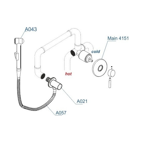 Набор для гигиенического душа WasserKraft A14157 - 3 Набор для гигиенического душа WasserKraft A14157 фото 3