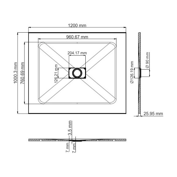 Поддон SMC WasserKraft Elbe 120х100 см 74T10, чёрный - 2 Поддон SMC WasserKraft Elbe 120х100 см 74T10, чёрный фото 2
