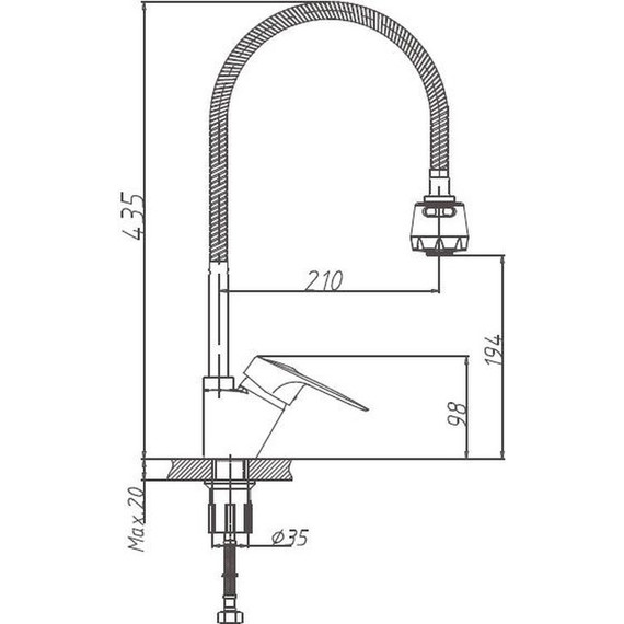 Смеситель для кухни Haiba HB4304-3 фото 2