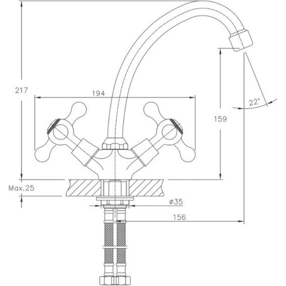 Смеситель для кухни Haiba HB4824 фото 2
