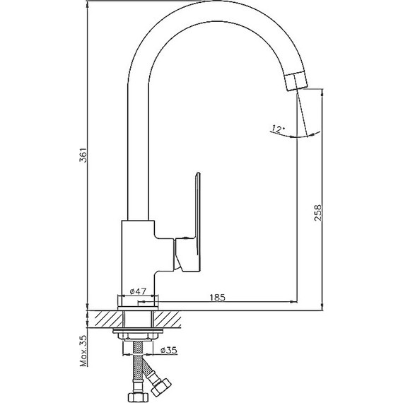 Смеситель для кухни Haiba HB70590 - 2 Смеситель для кухни Haiba HB70590 фото 2