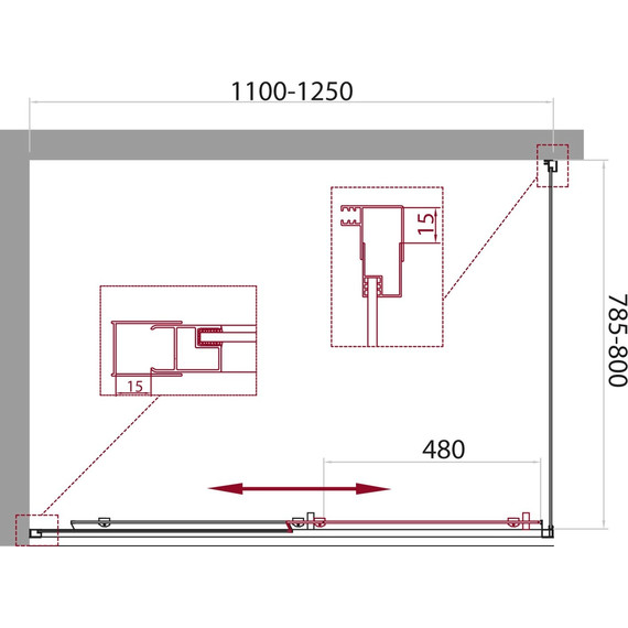 Душевое ограждение BelBagno 110-125х80 см UNIQUE-AH-1-110/125-80-C-Cr, хром/прозрачное, Цвет стекла: прозрачное, Размер - мм: 1100х800 - 8 Душевое ограждение BelBagno 110-125х80 см UNIQUE-AH-1-110/125-80-C-Cr, хром/прозрачное, Цвет стекла: прозрачное, Размер - мм: 1100х800 фото 8