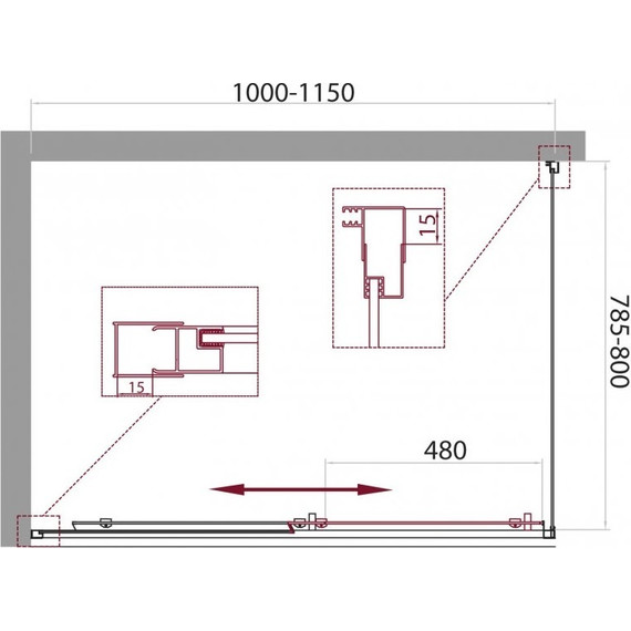 Душевое ограждение BelBagno 100-115х80 см UNIQUE-AH-1-100/115-80-C-Cr, хром/прозрачное, Цвет стекла: прозрачное, Размер - мм: 1100х800 - 8 Душевое ограждение BelBagno 100-115х80 см UNIQUE-AH-1-100/115-80-C-Cr, хром/прозрачное, Цвет стекла: прозрачное, Размер - мм: 1100х800 фото 8