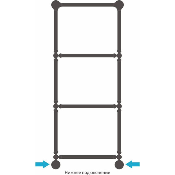 Полотенцесушитель водяной Сунержа Ренессанс 1304 П4 1250х500 мм 12-0280-1250, белый фото 3