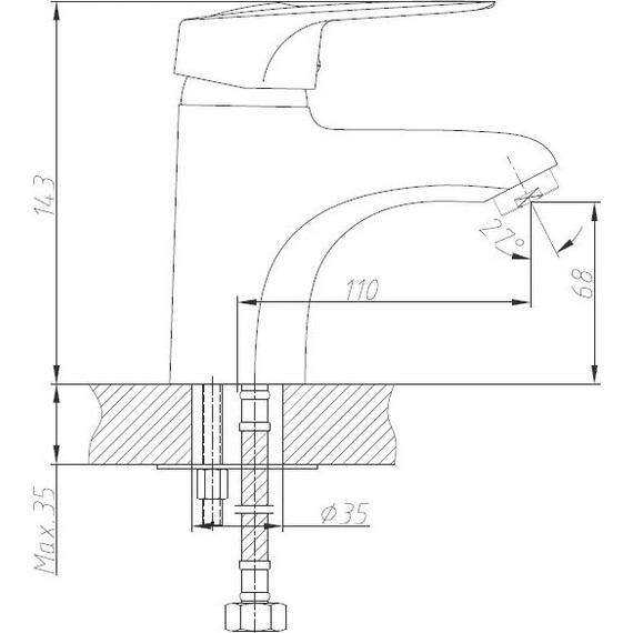 Смеситель для раковины Haiba HB1004 фото 2