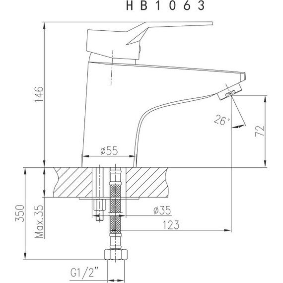 Смеситель для раковины Haiba HB1063 фото 3