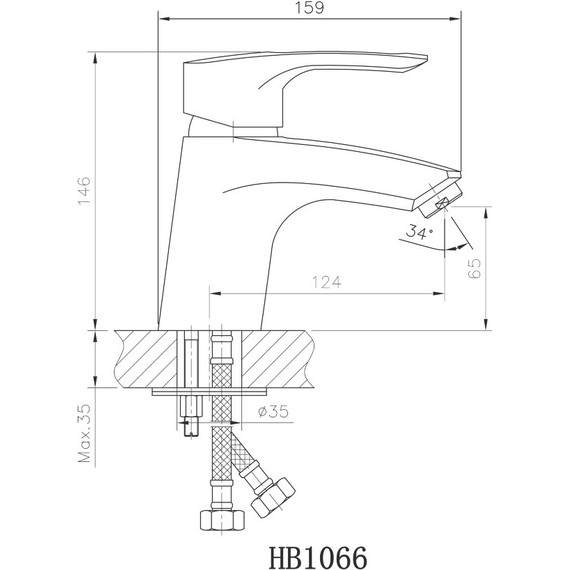 Смеситель для раковины Haiba HB1066 - 2 Смеситель для раковины Haiba HB1066 фото 2