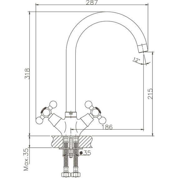 Смеситель для кухни Haiba HB4119-5, сатин фото 2