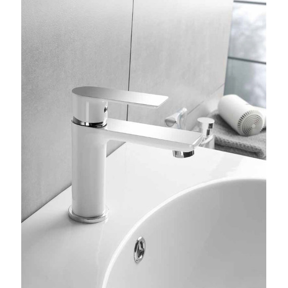 Смеситель для раковины Haiba HB10505-8, белый/хром - 2 Смеситель для раковины Haiba HB10505-8, белый/хром фото 2