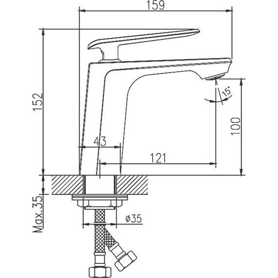Смеситель для раковины Haiba HB10548-7, черный/хром - 6 Смеситель для раковины Haiba HB10548-7, черный/хром фото 6