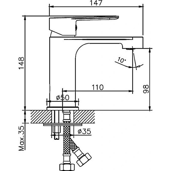 Смеситель для раковины Haiba HB10557-8, белый - 2 Смеситель для раковины Haiba HB10557-8, белый фото 2
