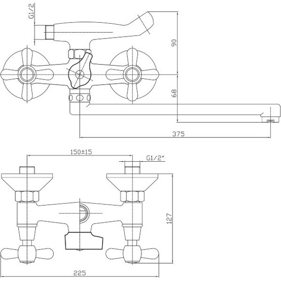 Смеситель для ванны Haiba HB2225 фото 2